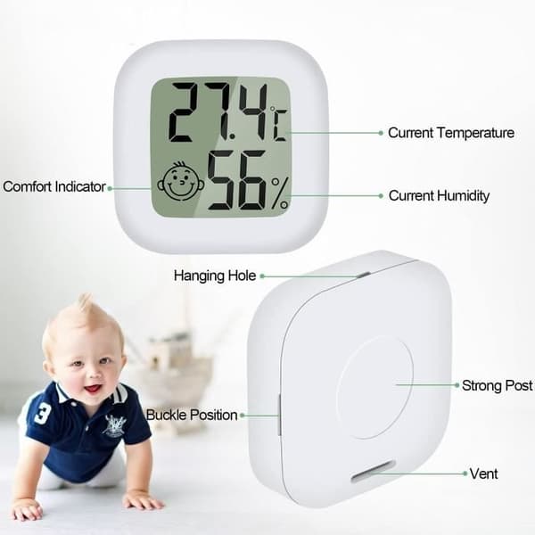Mini inomhustermometer, 4 delar högprecisionshygrometer för inomhusbruk, ℃-℉ omkopplingsbar.
