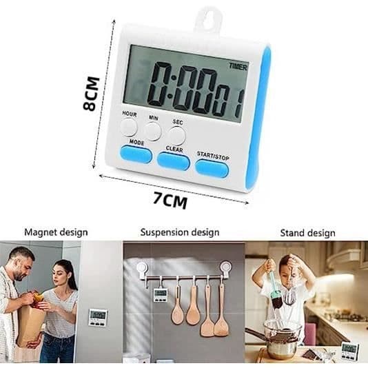 (Blå) Køkkenur - Uspecificeret - Model Uspecificeret - Farve Blå - Materiale ABS - Mål 7x8CM