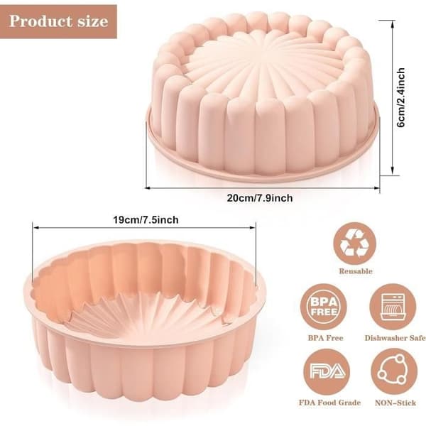 Kakeform - Non-stick - Silikon - 20 cm - Gjenbrukbar -
