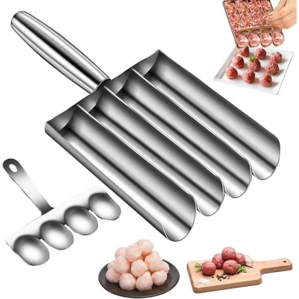 (Rustfrit stål) Kødbolleform - Rustfrit stål - Manuel - Ergonomisk - Nem at rengøre - Holdbar