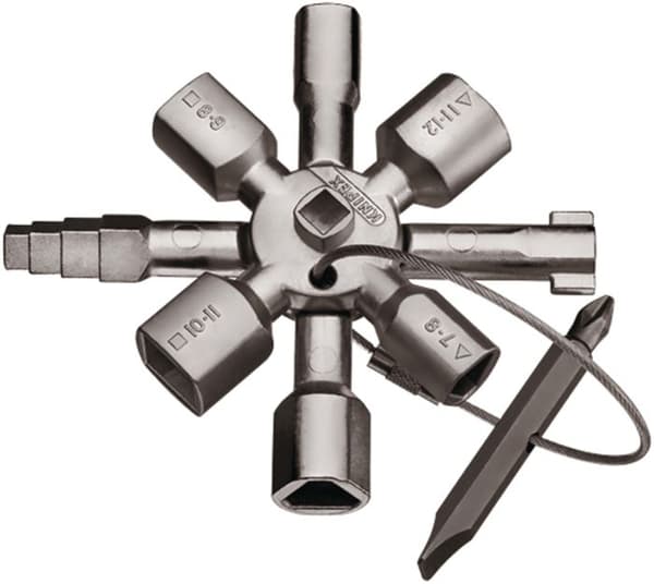 (Grå) TWINKEY® universalnøgle til styreskabe med 8 stikkontakter - KNIPEX - 001101