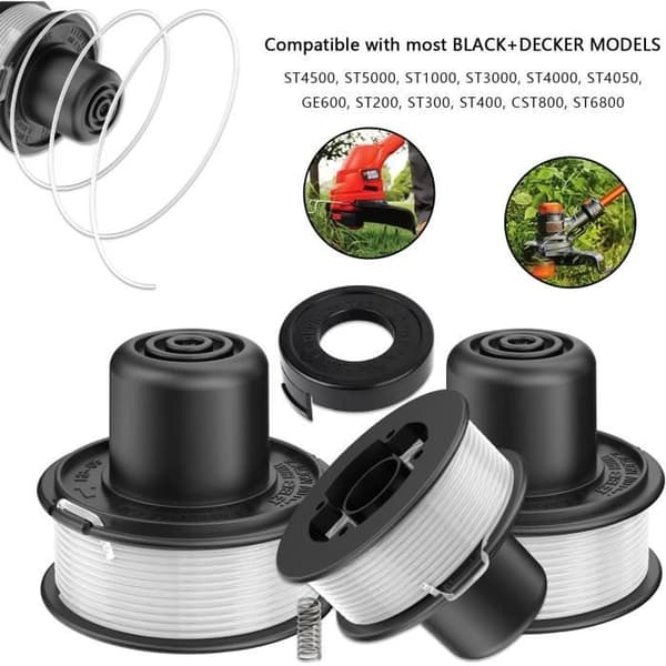 (sort) Udskiftningsspoler til Black + Decker RS-136 ST4500 ST1000 ST4000 GE600 - 3