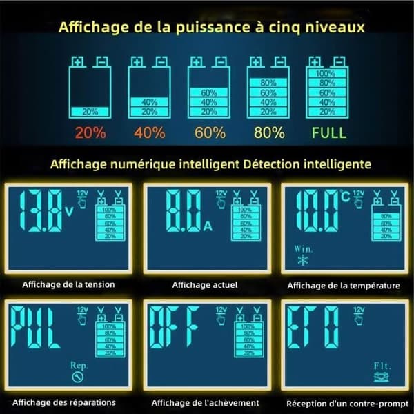 Bilbatterioplader, batterivedligeholder-desulfator