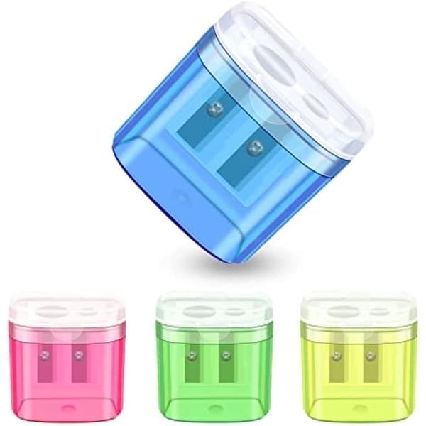 (Transparent) Blyantspidser - Professionel - 4 stk. - Reservoir - Manuel - Stor Diameter - Barn