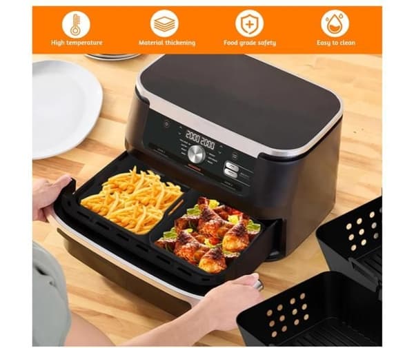 Pieces silikonform til airfryer for Ninja Double Stack XL SL400EU, airfryer-tilbehør til Foodi Max Dual Zone, silikonform