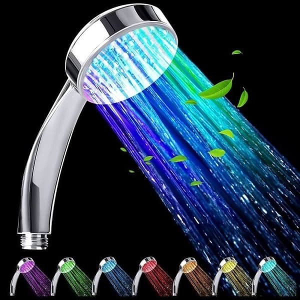 (7 farver) LED brusehoved - YYV - Universal - 7 farver - Vandbesparende -