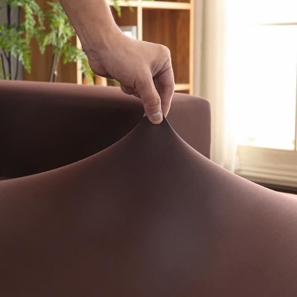 (Grått) Stretchigt sofföverdrag - Grått - 3 + 2-sits L-format hörn - Polyester - Skyddande sofföverdrag
