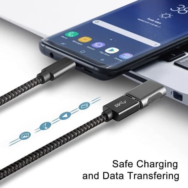 USB C til USB OTG-adapter, USB 3 til 3.0-adapter, kompatibel med MacBook, Microsoft Surface Go og andre enheter (2 stk.)