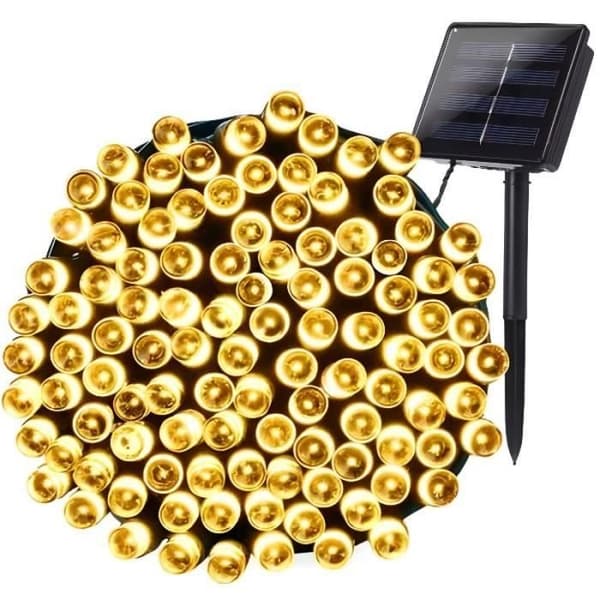 Solcellelyslenke utendørs 20M 200 LED vanntette solcellelyslenker 8 lysmoduser dekorative for