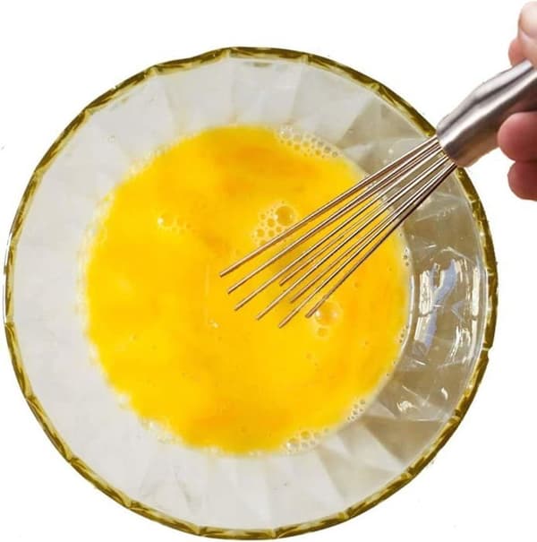 25 cm eggvisper, kulevisp i rustfritt stål, eggvisp, manuell mikser for sauser, fløte, egg