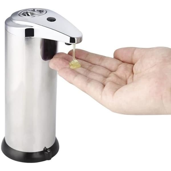 Miljøvenlig håndfri sæbedispenser i rustfrit stål med berøringsfri IR-sensor, 280 ml