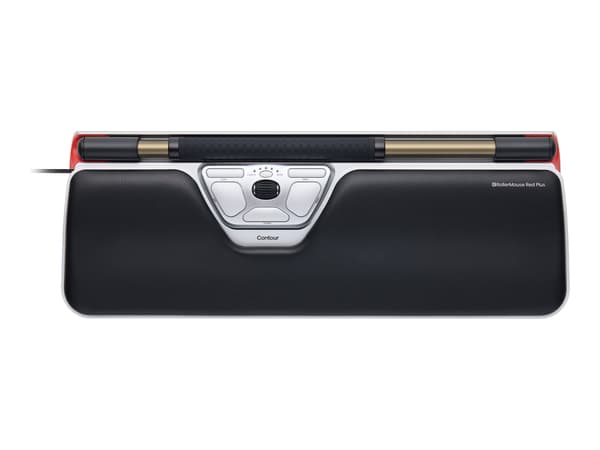 Contour RollerMouse Röd plus Svart Silver Central Pointer