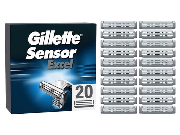 Gillette Sensor Excel Barberblade, 20 stk.