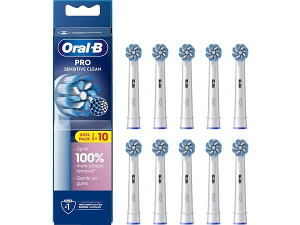 Oral-B Pro Sensitive Clean Brush Heads White, 10 stk.