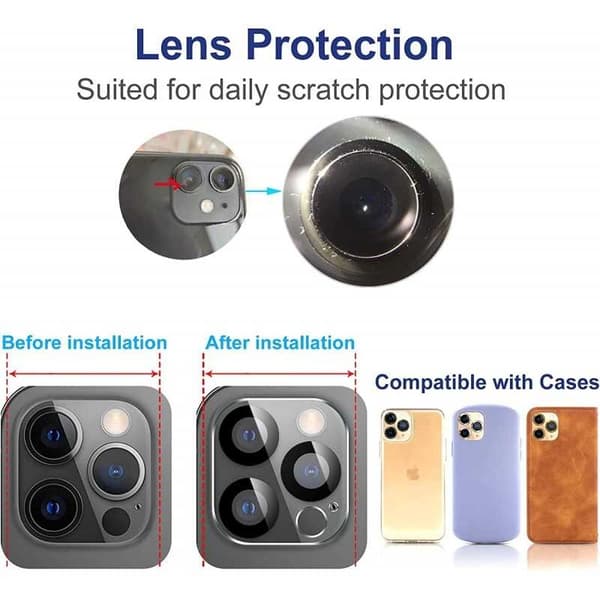 2-PACK iPhone 12 Pro Max Skydd Linsskydd Kameraskydd