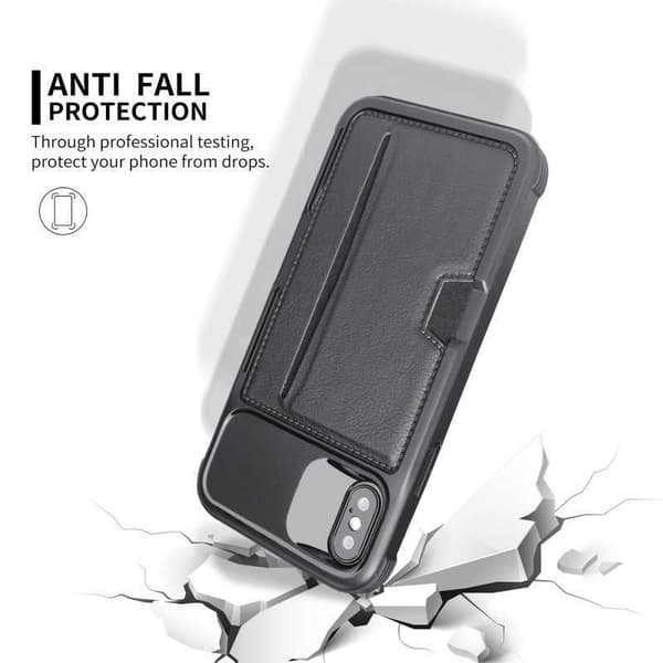 iPhone X Stöttåligt Skal med Kortfack Solid V2