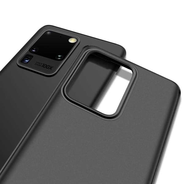 Samsung S20 Ultra -kumipinnoitettu mattamusta kansi Basic V2