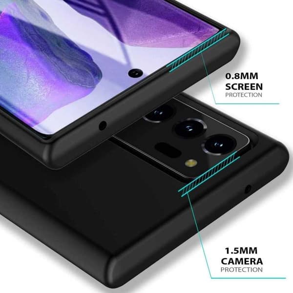Samsung Note 20 Ultra Soft kumipinnoitettu mattamusta kansi
