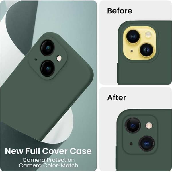 iPhone 13 Kuminen Matt Green Shell Liquid - vihreä