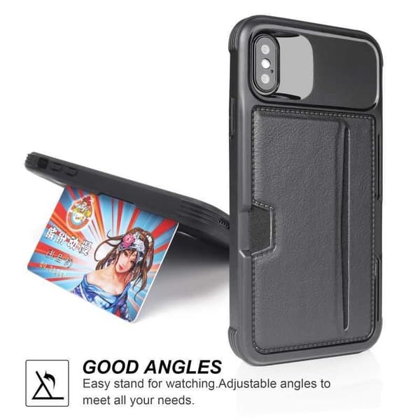 iPhone X Stöttåligt Skal med Kortfack Solid V2