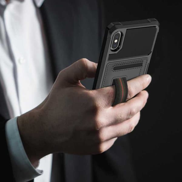 iPhone XS Max Stöttåligt Skal med Kortfack Solid V5