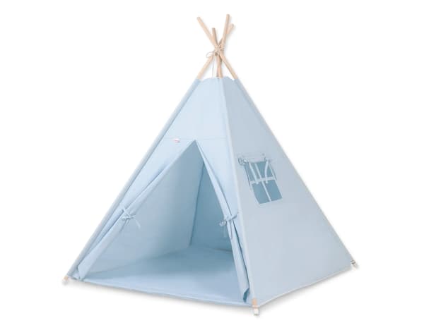 Bobono Tipi-tält för barn med matta blå 150 cm