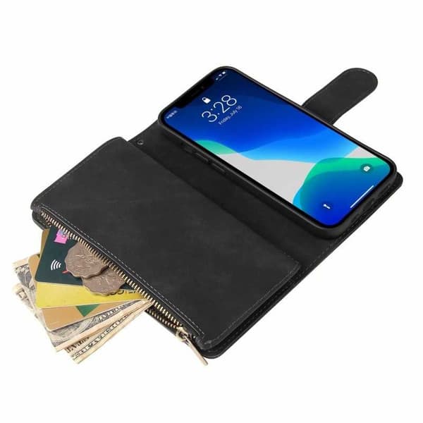 iPhone 13 Pro Multifunktionellt Plånboksfodral Zipper 8-Fack
