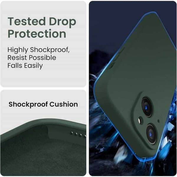 iPhone 13 Kuminen Matt Green Shell Liquid - vihreä