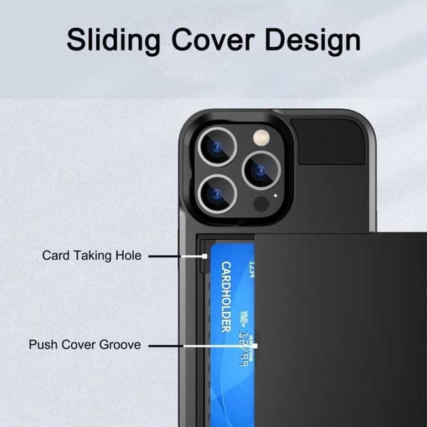 iPhone 15 Pro Stöttåligt Skal med Kortfack