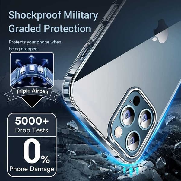 iPhone 12 iskuja vaimentava silikonikotelo Simple