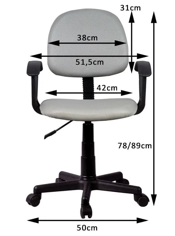 Barnkontorsstol Rosa FD-3 Justerbar Ergonomisk för Barn