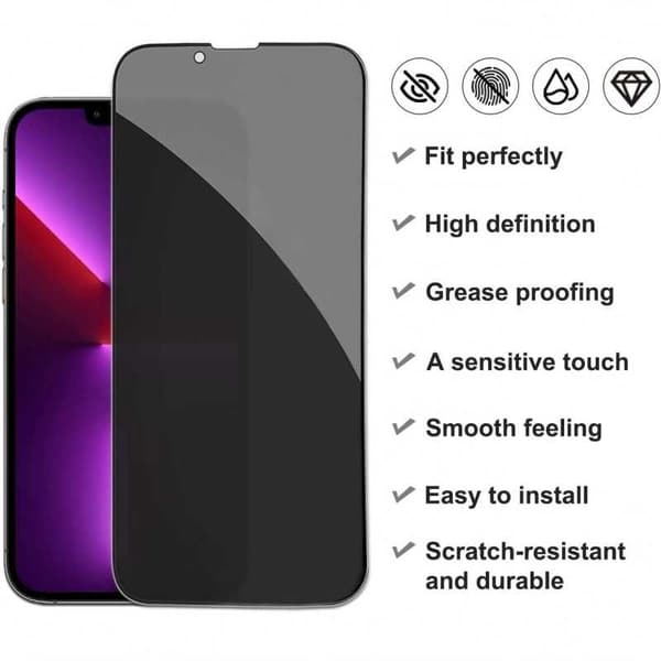 iPhone 14 Plus Privacy Härdat glas 0.26mm 3D 9H