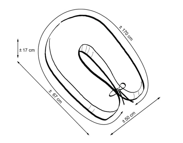 Bobono Gravidkudde Longer Ergonomisk Grå Rosa 170 cm 100% Certifierad Bomull