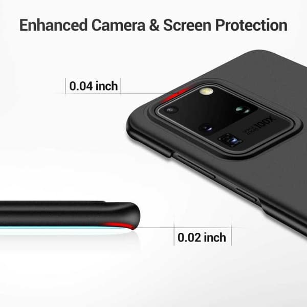 Samsung S20 Ultra -kumipinnoitettu mattamusta kansi Basic V2
