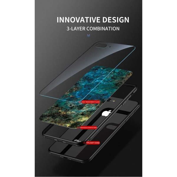 Samsung S22 Marble Shell 9H Tempered Glass Back Glassback V2