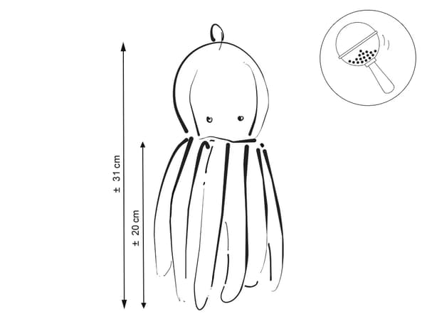 OCEANORM Kramdjur Ocktopus Rassel Rosa 31 cm