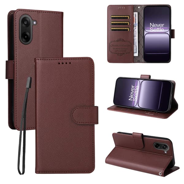 OnePlus Nord CE5 Plånboksfodral Läder Brun