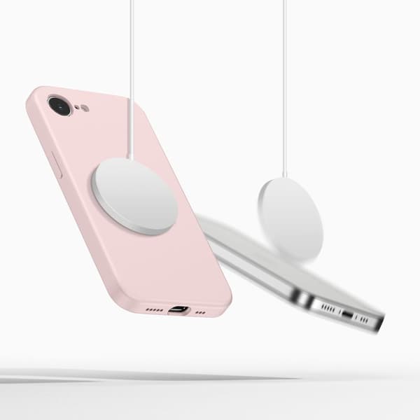 Tech-Protect iPhone 17e / 16e Skal MagSafe Silicone Pink Pearl