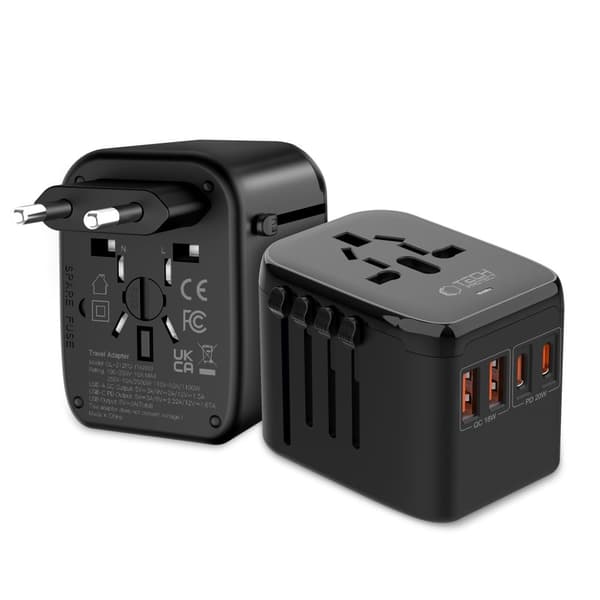 Tech-Protect Reseadapter EU / UK / US / AU Svart