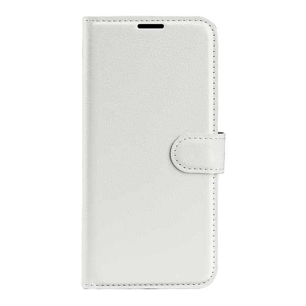 Google Pixel 10a Fodral Litchi Läder Vit