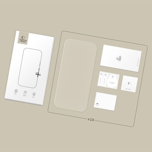 Tech-Protect iPhone 15 Pro Max 10-PACK Skärmskydd Härdat Glas