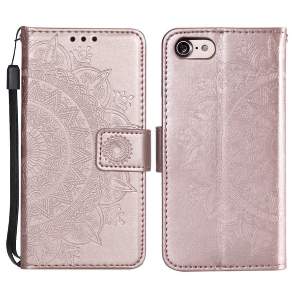 iPhone 17e / 16e Fodral Mandala Läder Roséguld