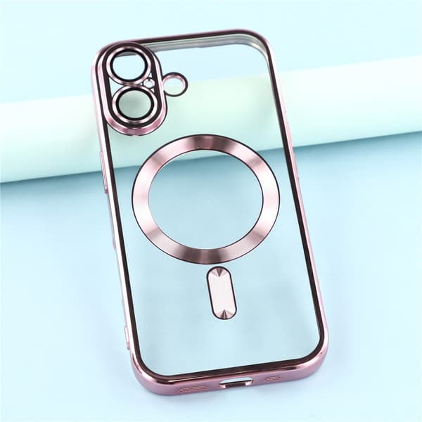 iPhone 17 Skal MagSafe Electroplated TPU Rosa