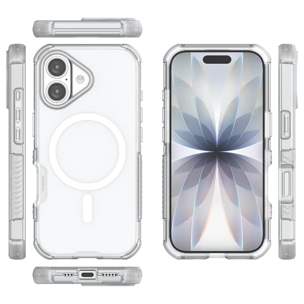 iPhone 17 Skal MagSafe Shockproof Hybrid Vit