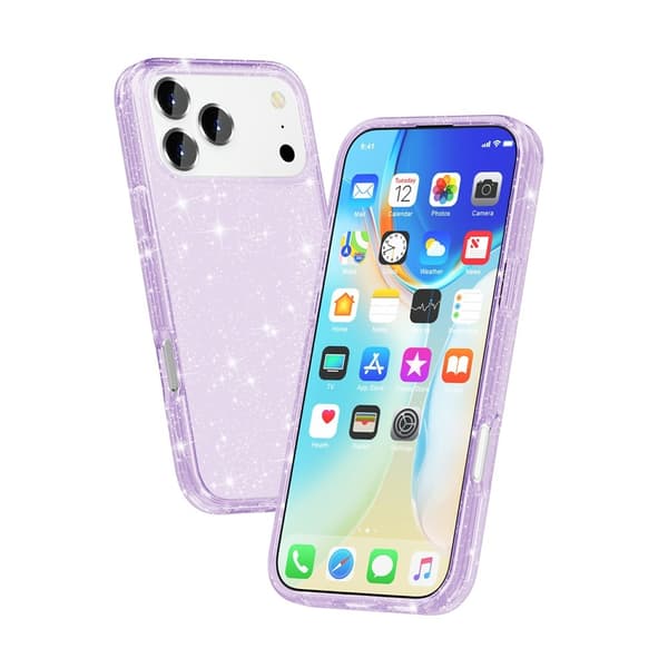 iPhone 17 Pro Max Skal Glitter Lila
