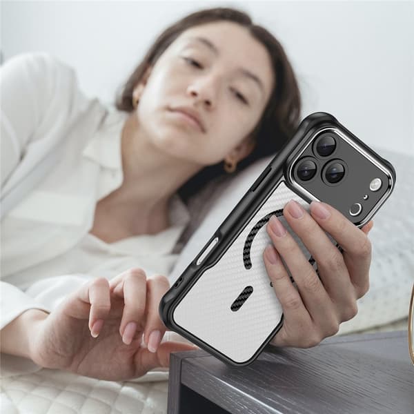 iPhone 17 Pro Max Skal MagSafe Kolfiber Textur Svart