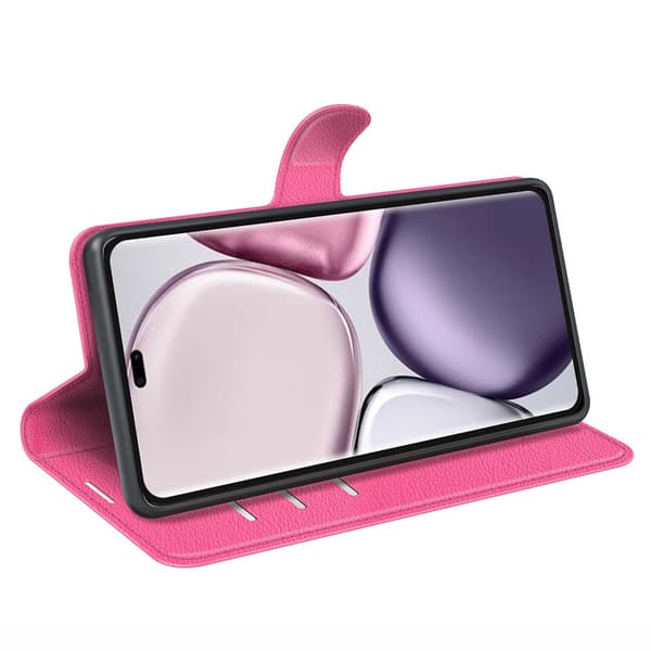 Honor Magic7 Lite Fodral Litchi Läder Rosa