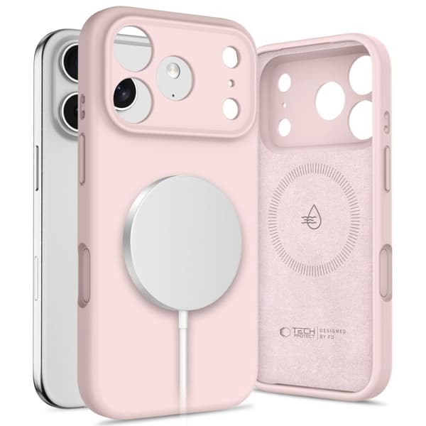 Tech-Protect iPhone 17 Pro Max Skal MagSafe Silicone Pink Pearl