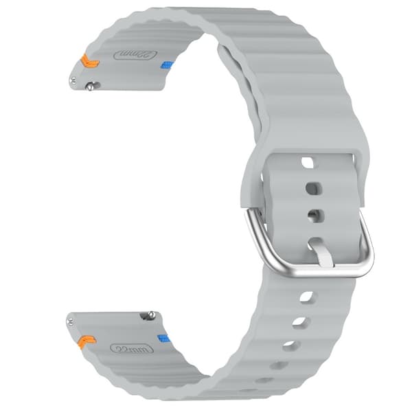 Klockarmband 20 mm Silikon Wave Design Grå