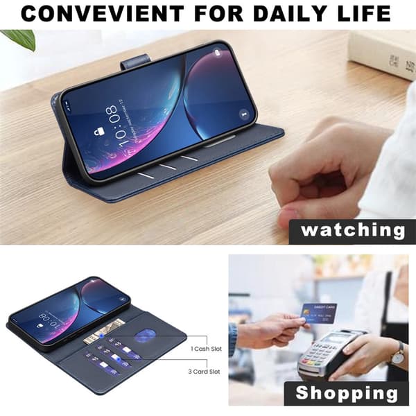 BINFEN Honor Magic7 Lite Fodral RFID Läder Blå